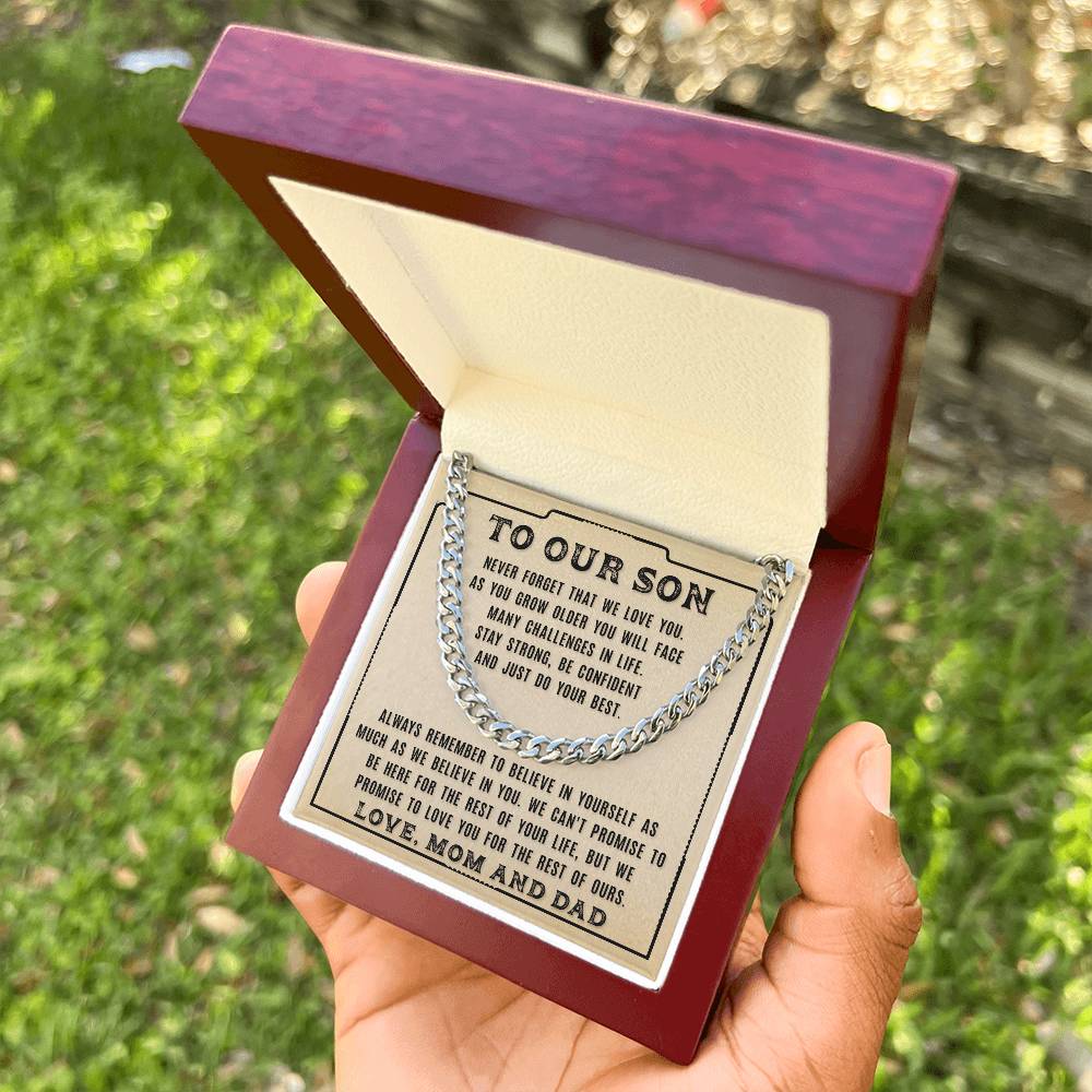 To Our Son - Never Forget That - Cuban Link Chain Necklace