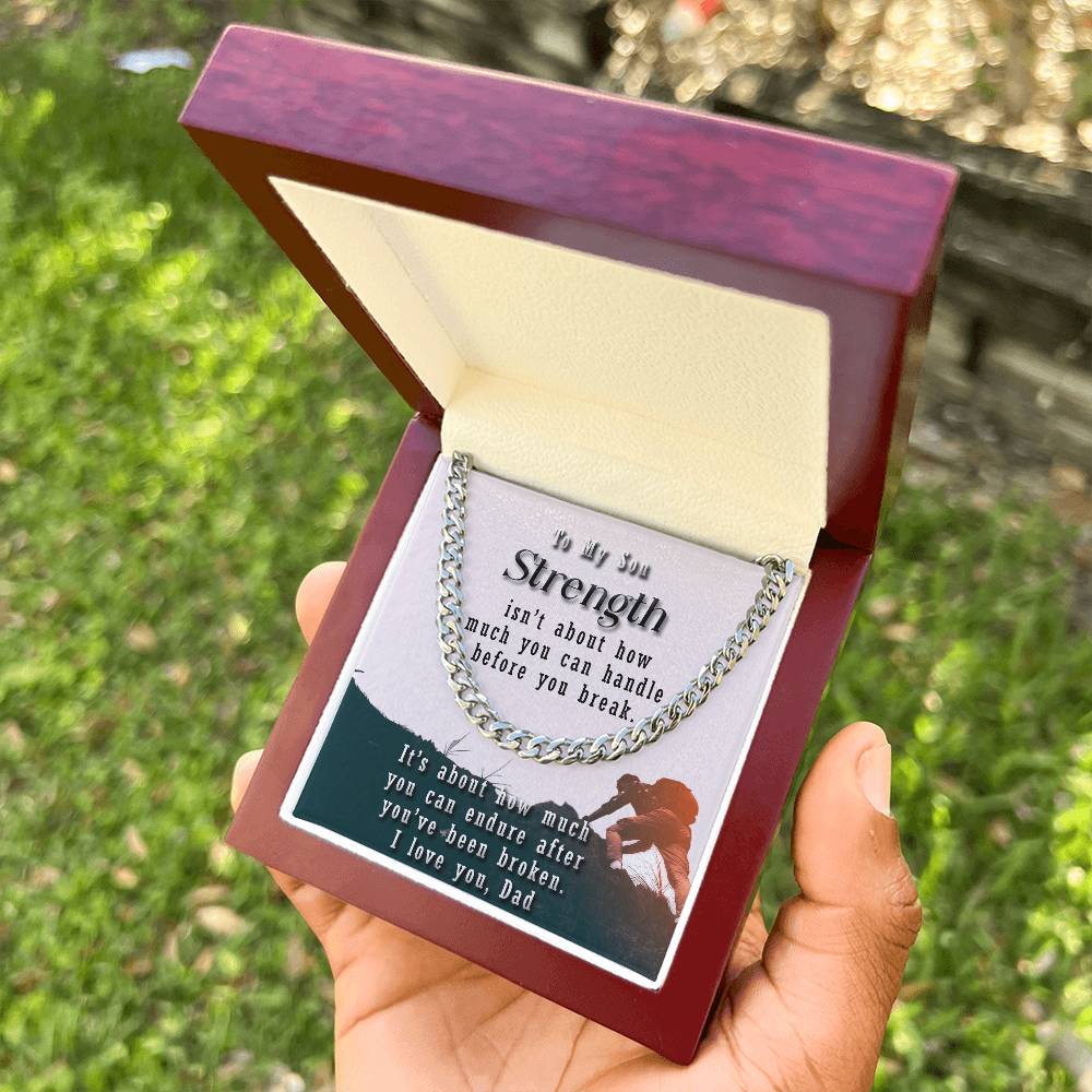 To My Son Cuban Link Chain