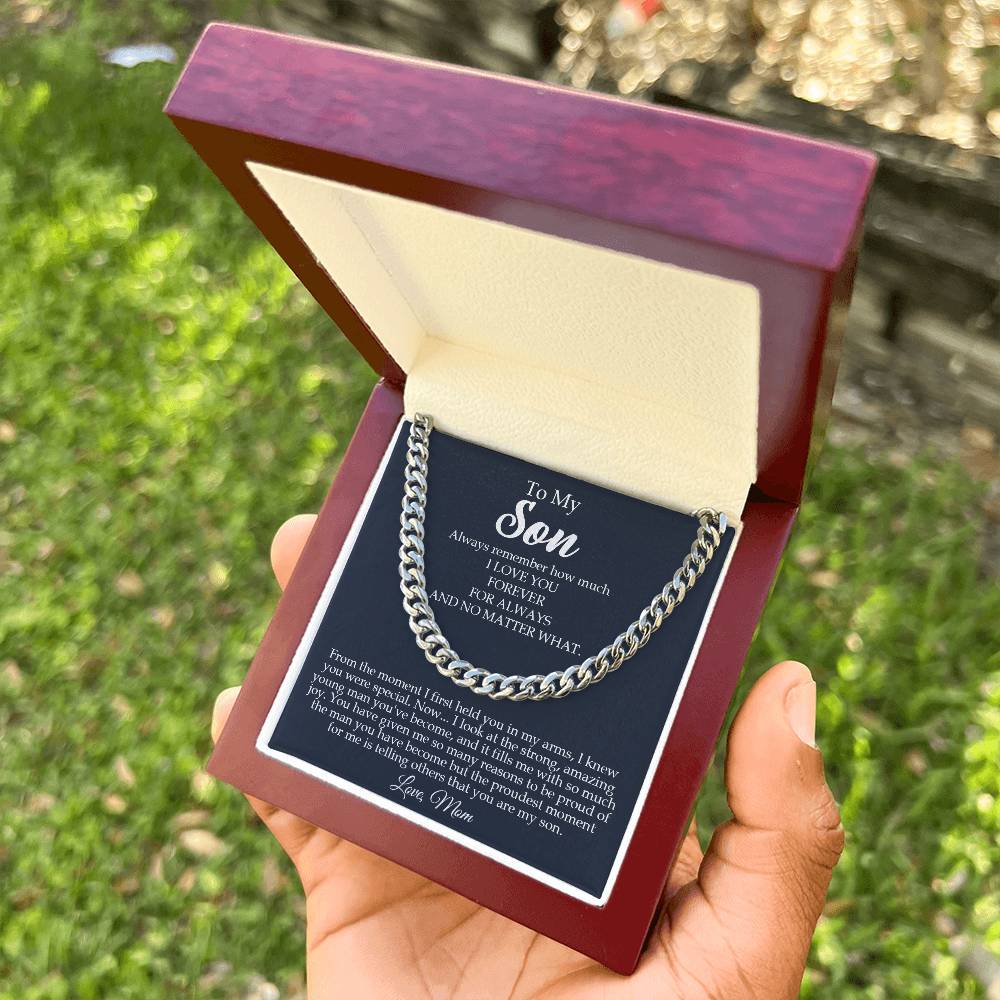To My Son Cuban Chain Necklace Son Gifts From Mom Mother To Son Sentimental Gifts Gifts For Son Birthday Unique Gifts Cuban Link Chain