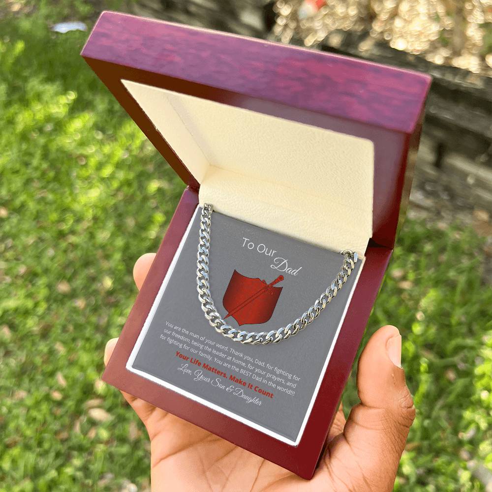 To Our Dad Gift For Dad Christmas Gift Gift For Him Cuban Link Chain Necklace Evergreen Gifts For Men Cuban Chain Neck