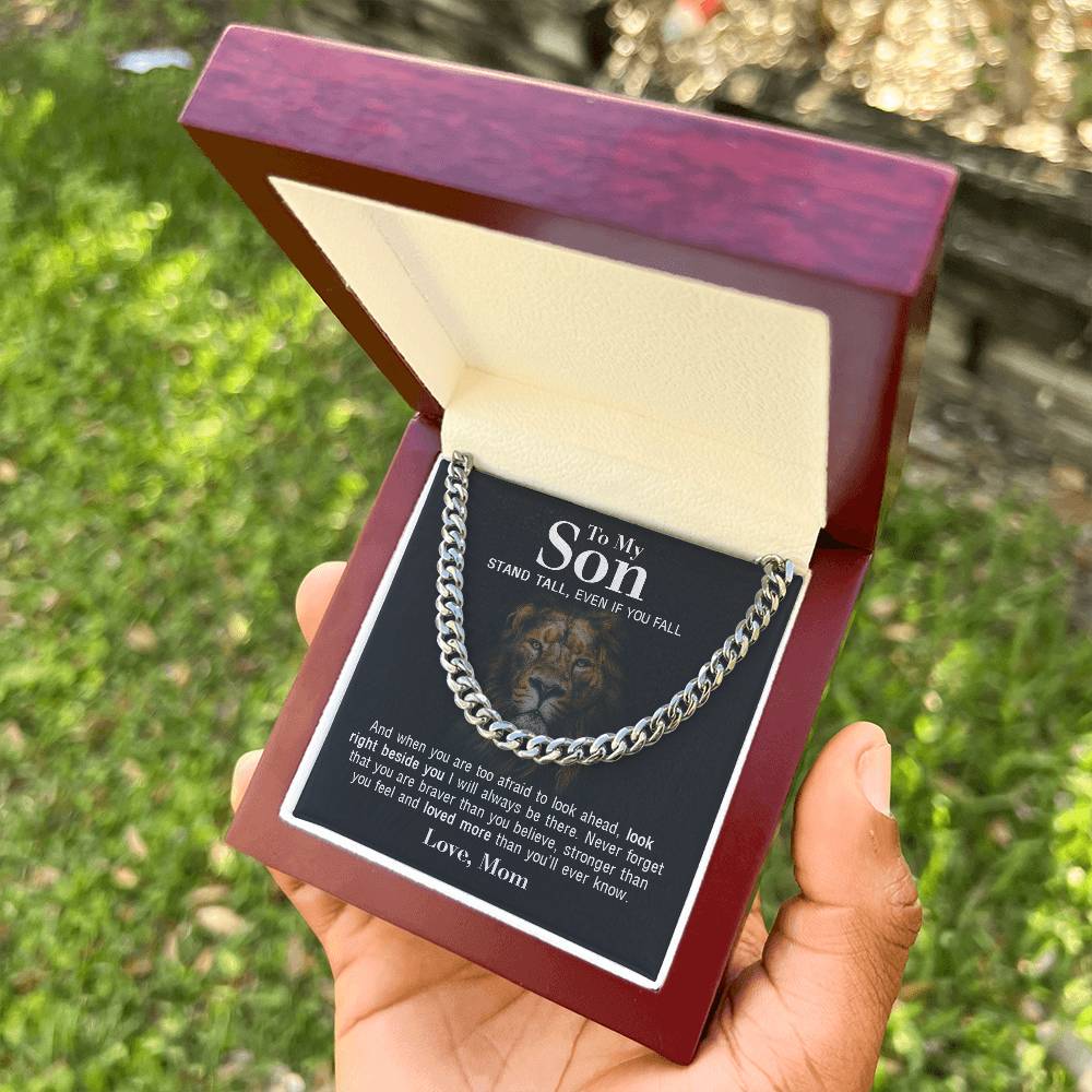 To My Son - Stand Tall From Mom - Cuban Link Chain
