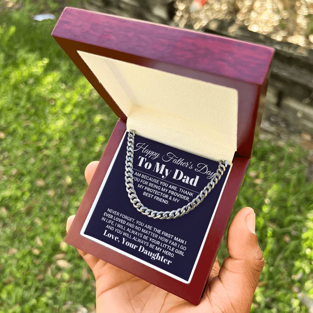 My Hero Father's Day Necklace Cuban Link Chain