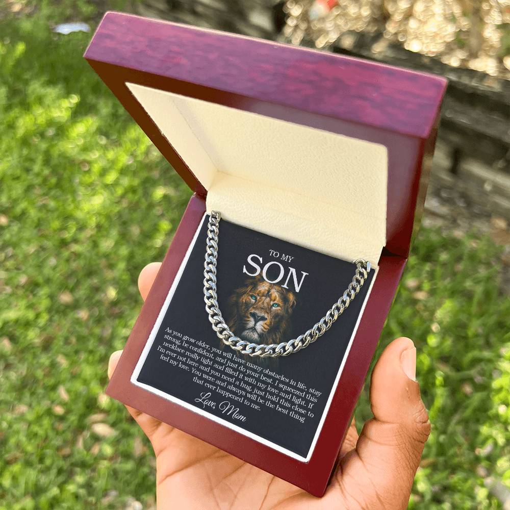 To My Son Chain Necklace Gift For Son From Mom Sentimental Gift For Grown Up Son Son Birthday Graduation Gift Cuban Link Chain