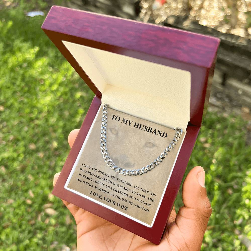 Husband Fathers Day Gift Silver Cuban Link Chain For Men Husband Birthday Gift Anniversary Gift For Husband From Wife