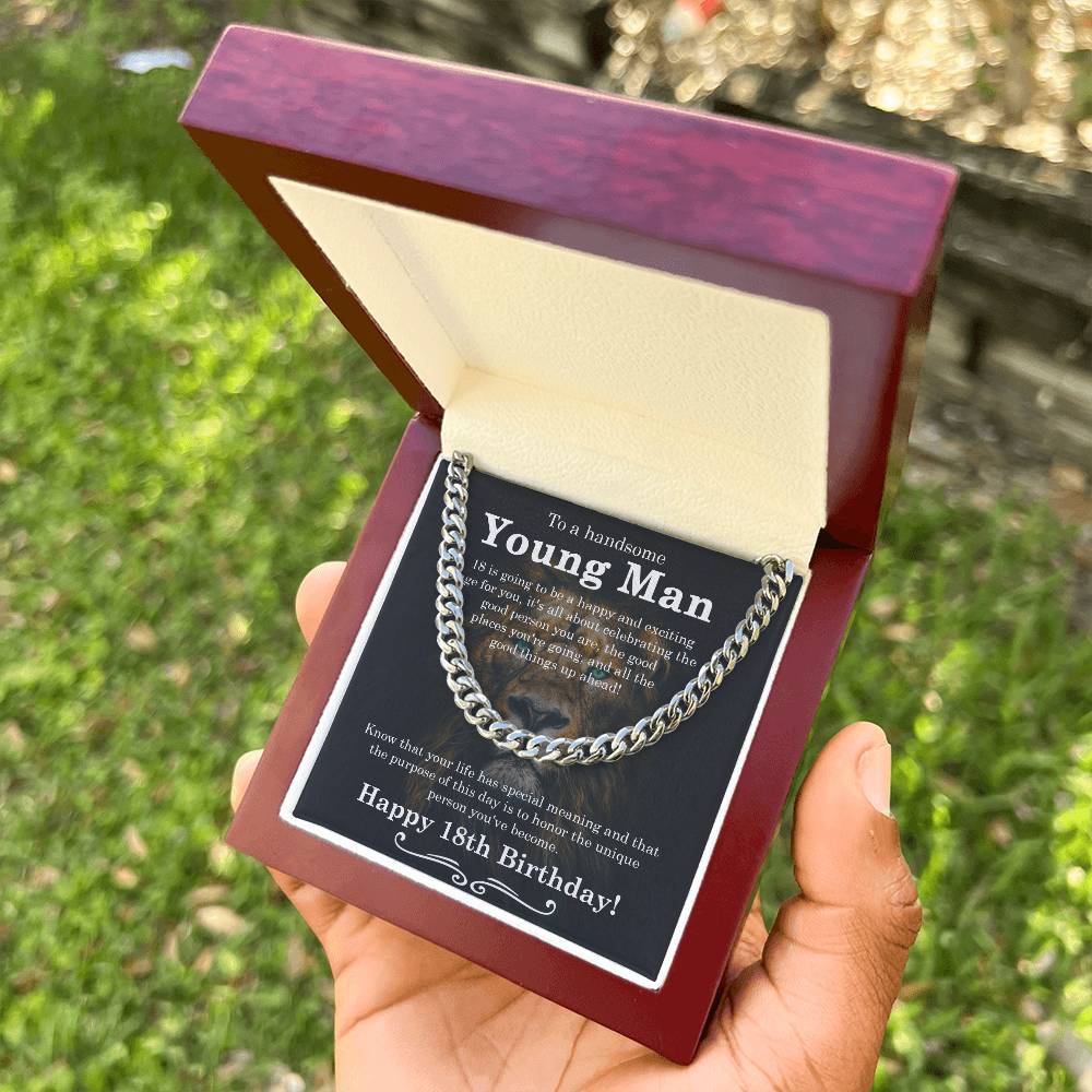 18Th Birthday Gift For Boys Gift For Eighteen Year Old Son Birthday 18Th Grandson Cuban Link Chain