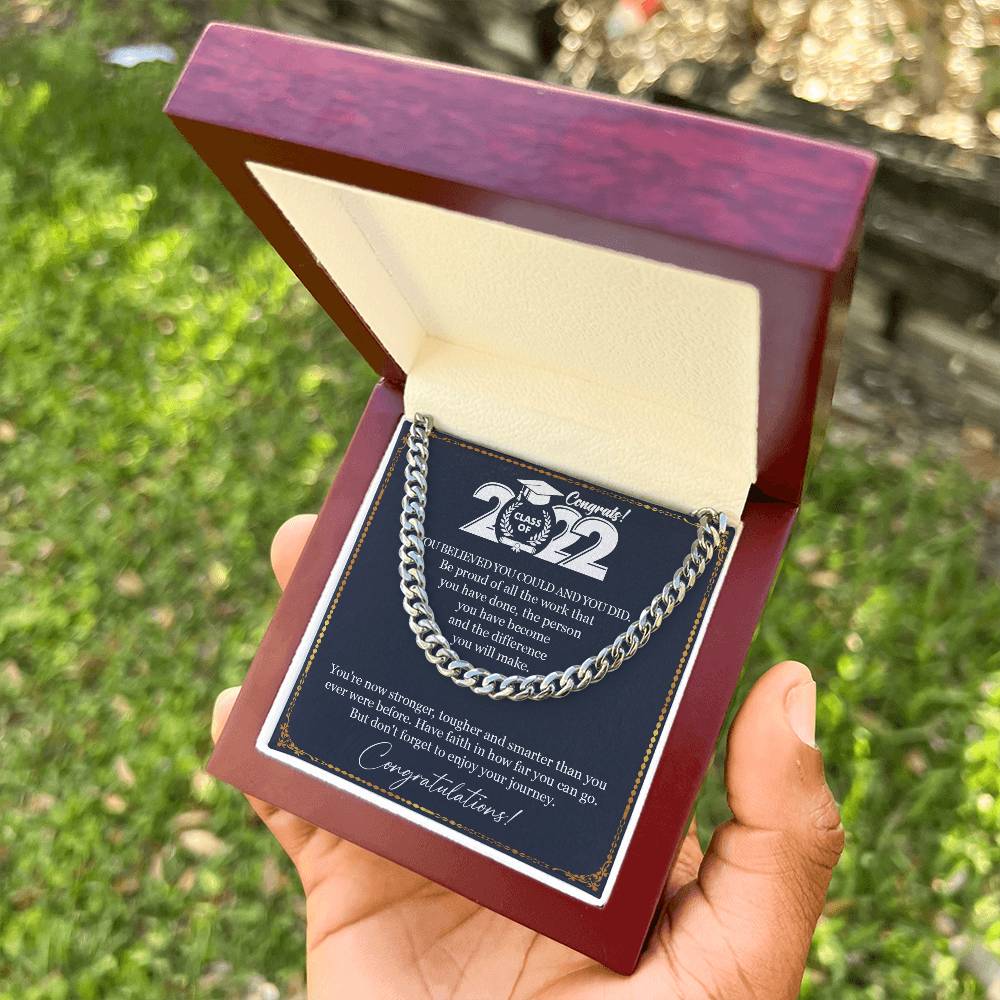 Graduation Gift Necklace Graduation Gift For Him College Graduation Gift For Her High School Senior Graduation Class O Cuban Link Chain