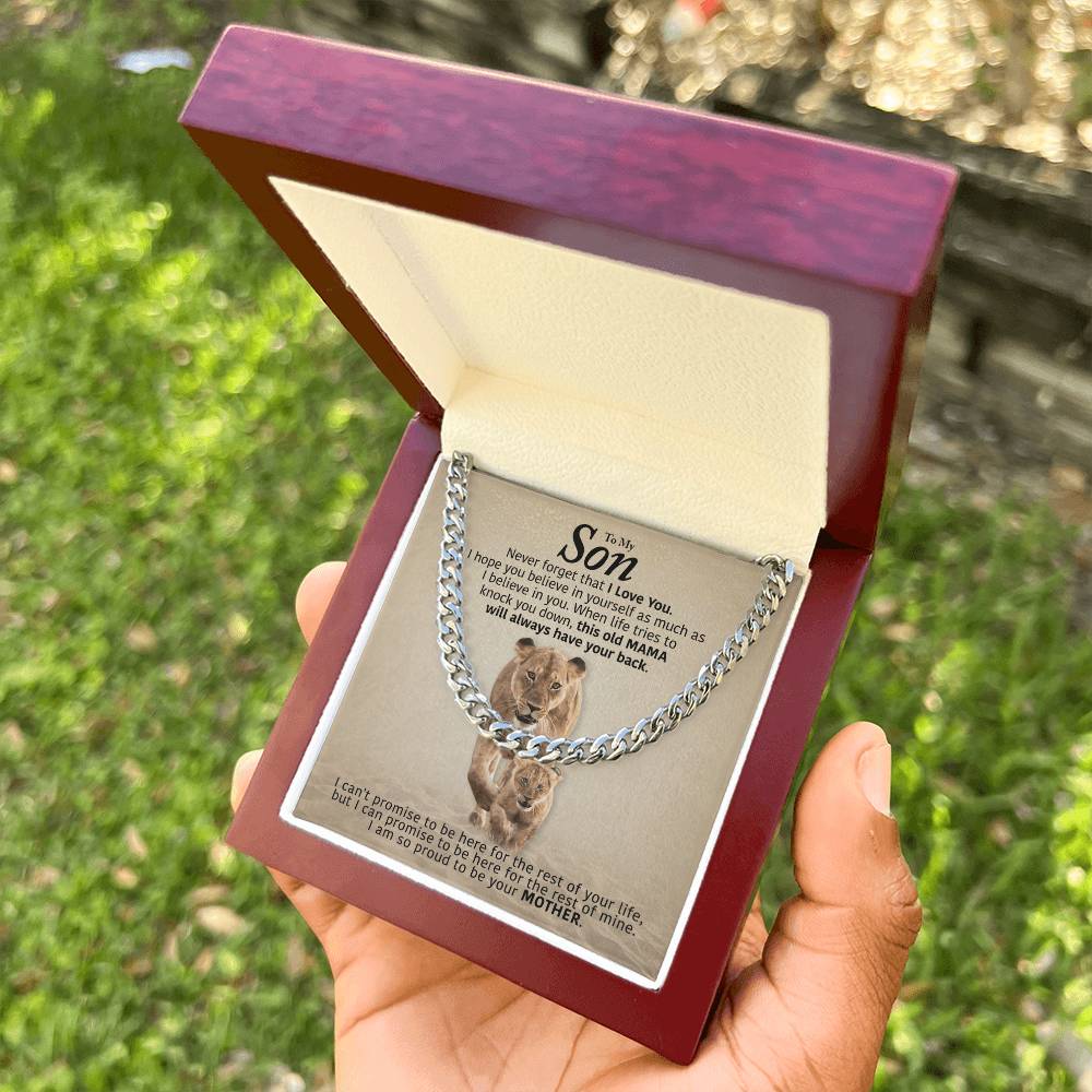 My Son - Will Always Have Your Back  Cuban Link Chain Necklace