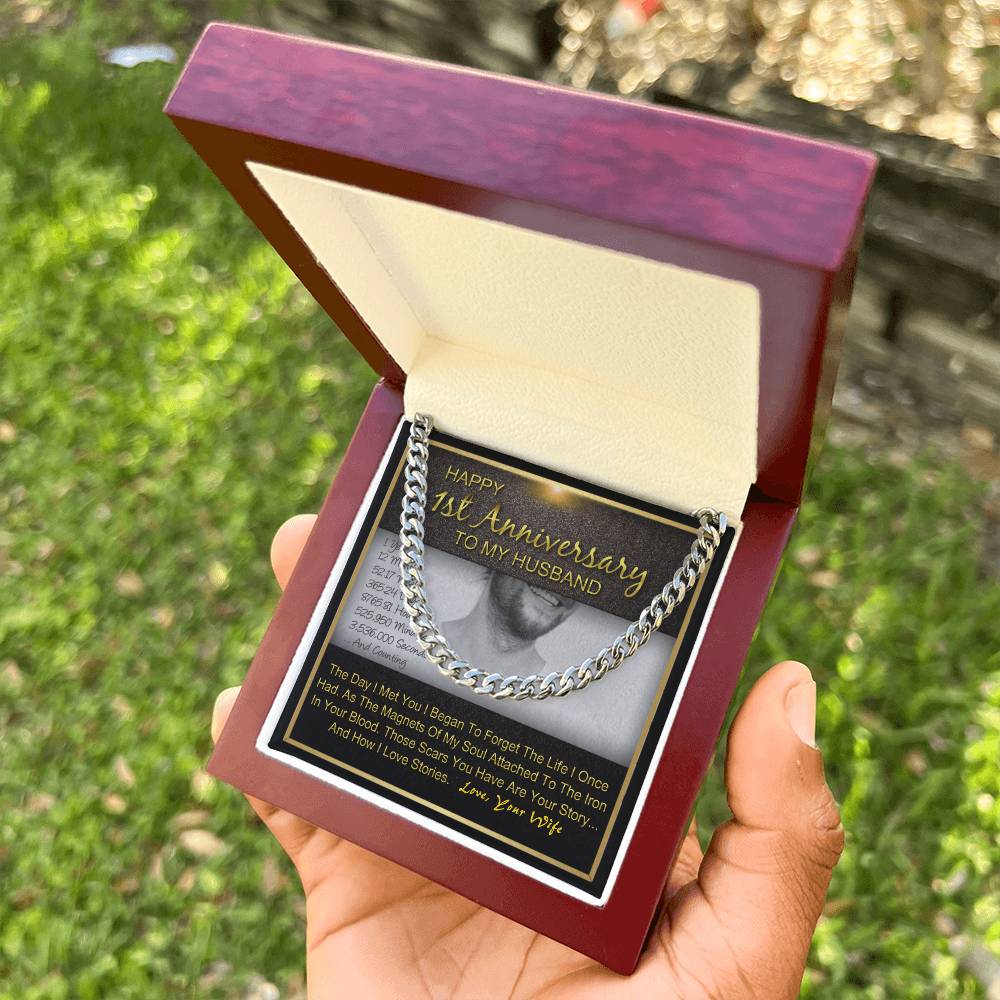Happy 1St Year Anniversary To My Husband Cuban Link Chain