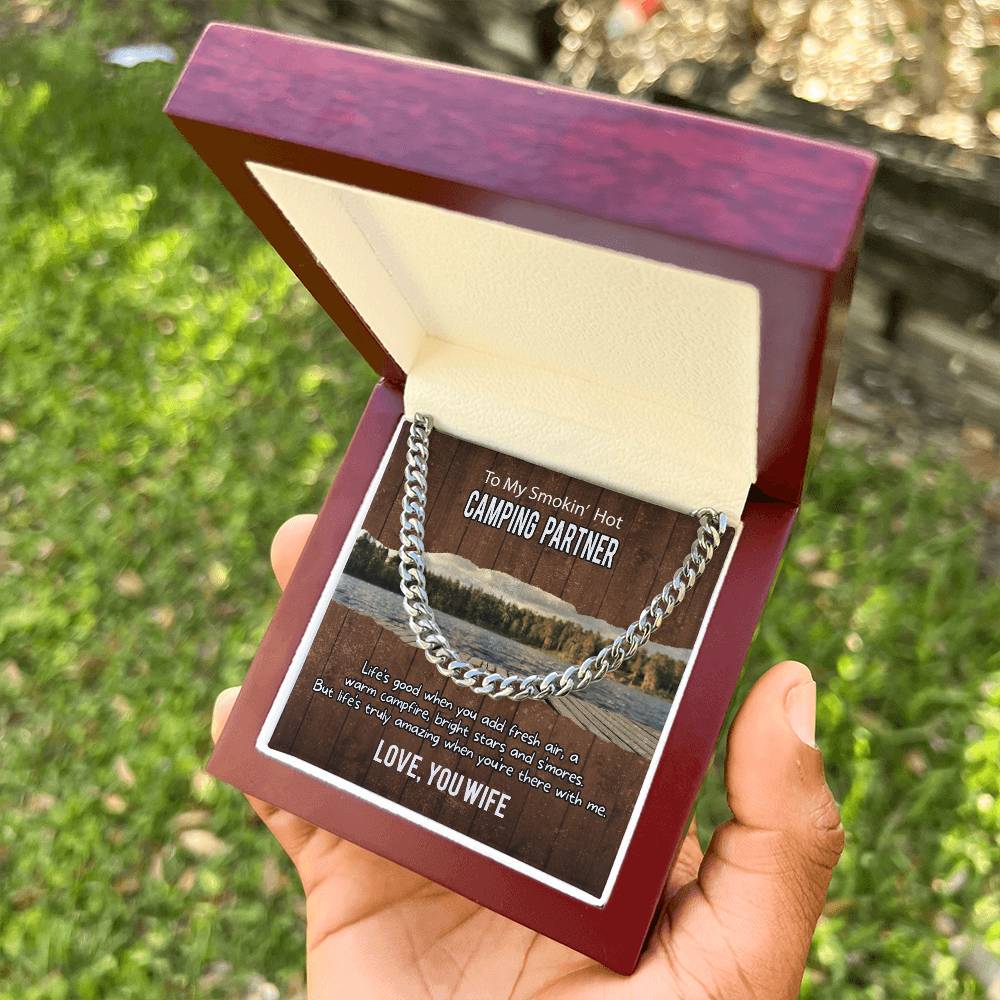 To Husband From Wife Gift Cuban Link Chain For Husband Husband Birthday Gift Father's Day Gift For Husband Camping Par