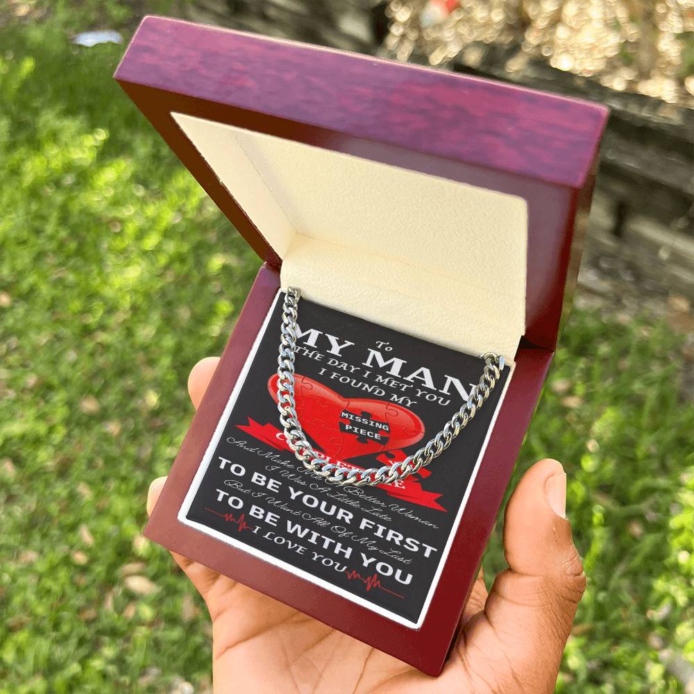 To My Man Cuban Chain Necklace For Him Romantic Birthday Gifts For Him Christmas Best Jewelry For Men Jewelry For Him Cuban Link Chain