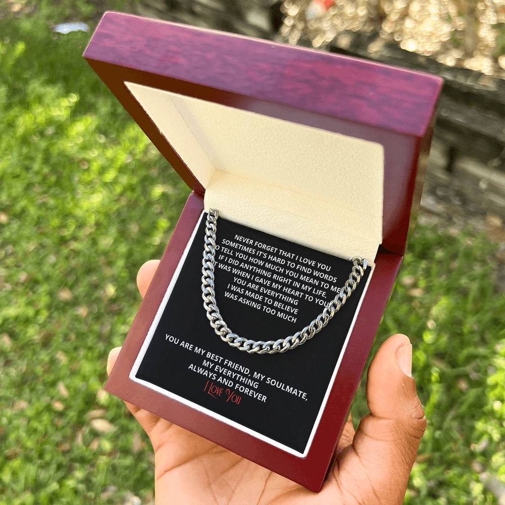 To Boyfriend For My Husband Son Birthday Grandson Gift Gold Silver Cuban Chain Anniversary Just Because Christmas Stoc Cuban Link Chain
