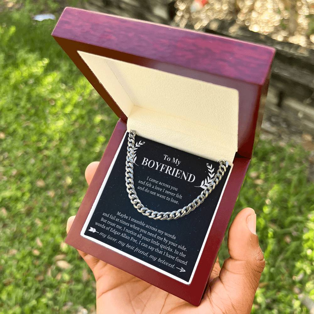 Valentine's Gift Boyfriend - I Came Across You  And Felt A Love I Never Felt  And Do Not Want To Lose Cuban Link Chain