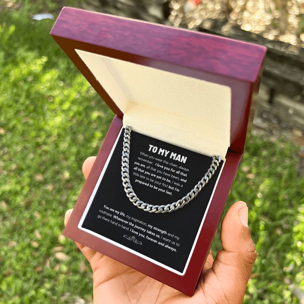 To My Man Chain Gift Set Cuban Link Chain