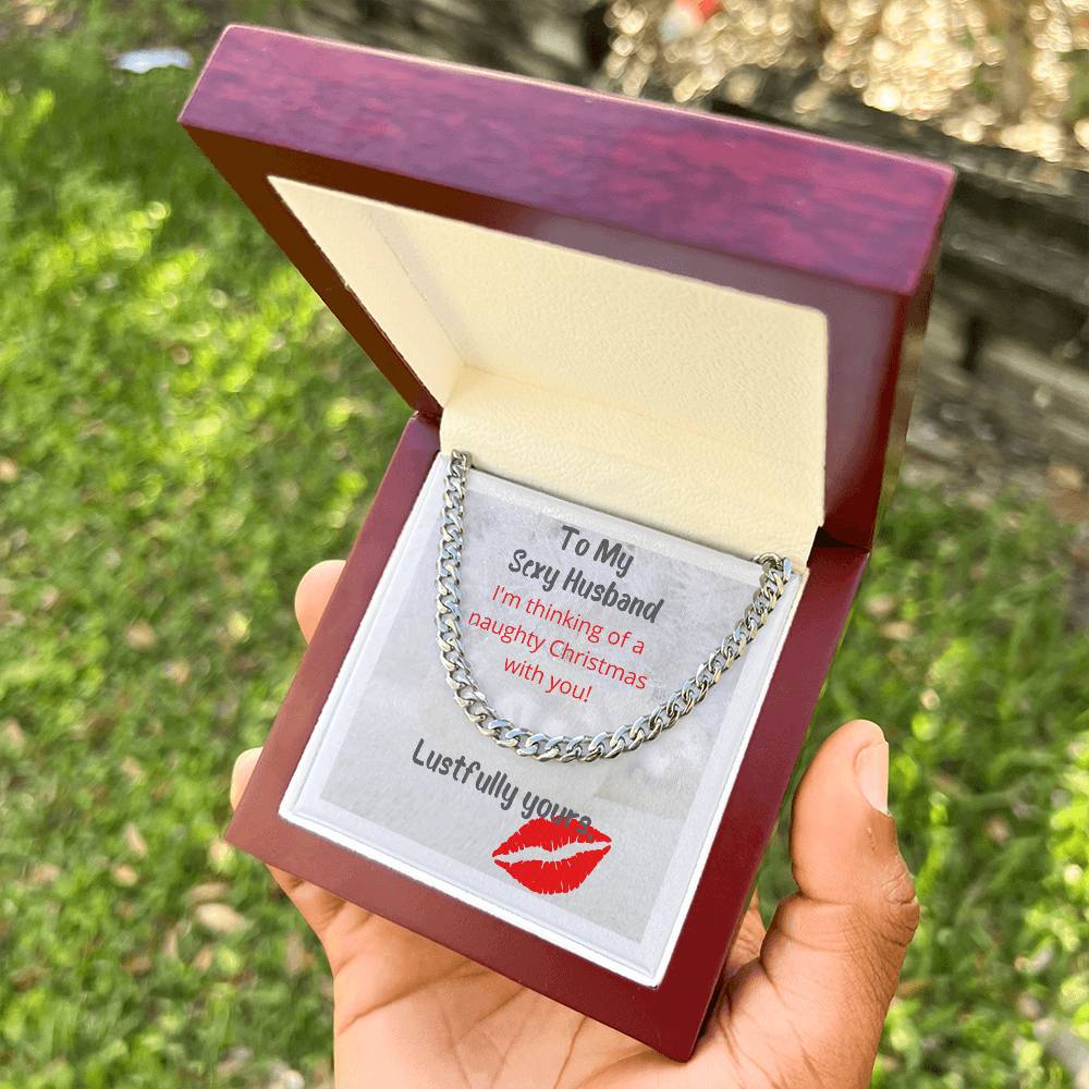 Thinking Of A Naughty Christmas Sexy Cuban Link Chain Necklace For Husband