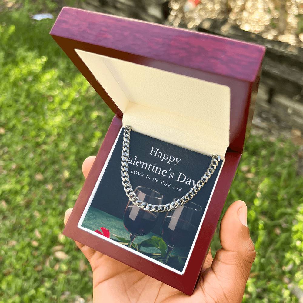 Cuban Link Chain Necklace Love Is In The Air