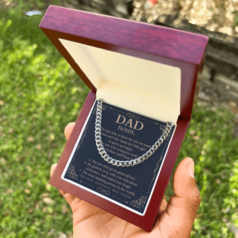 To My Dad Necklace Gift For Dad From Daughter Dad Birthday Anniversary Gift Cuban Link Chain