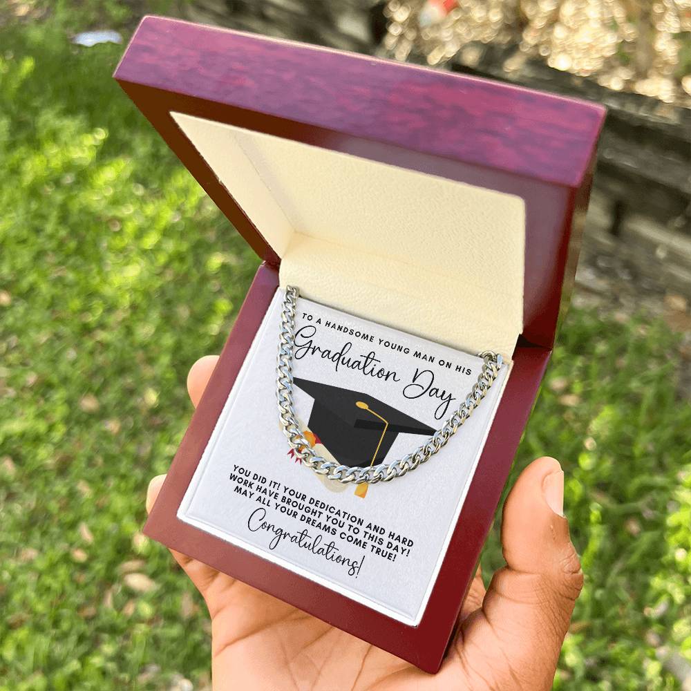 Graduation Gift Necklace  Graduation Gift For Him  College Graduation  High School  Senior Graduation  Class Of 2022 Cuban Link Chain