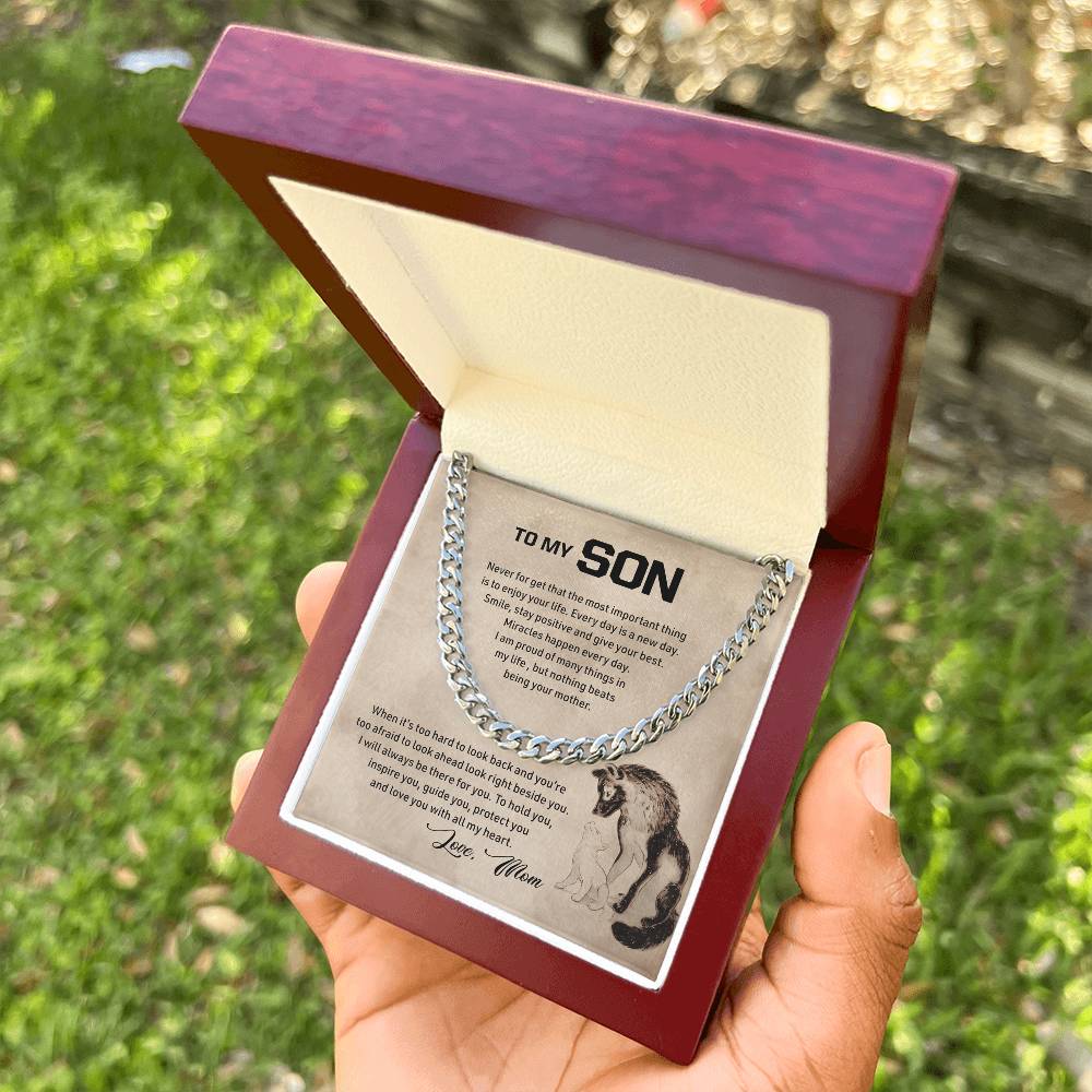 To My Son Cuban Link Chain