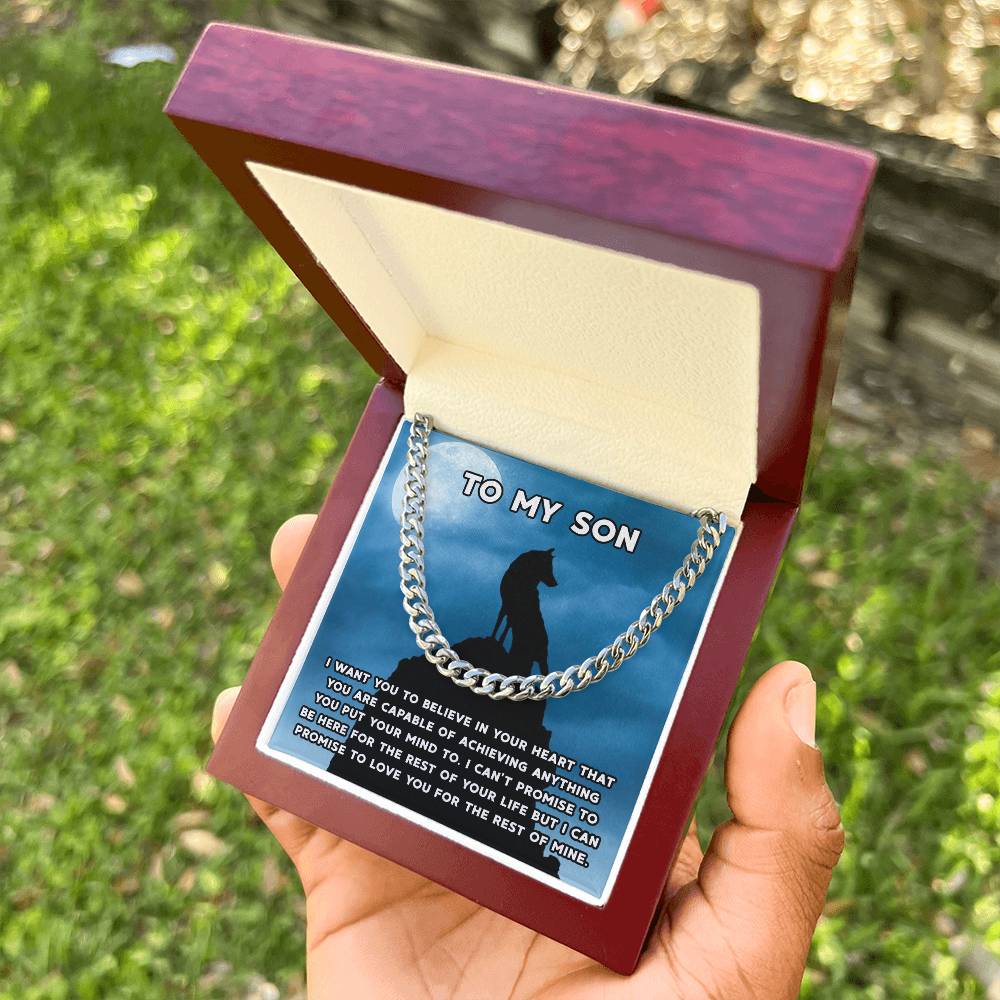 To My Son Necklace Gift For Son Son Graduation Graduate Gift Fathers Day Father Son Gift Mens Silver Cuban Link Chain