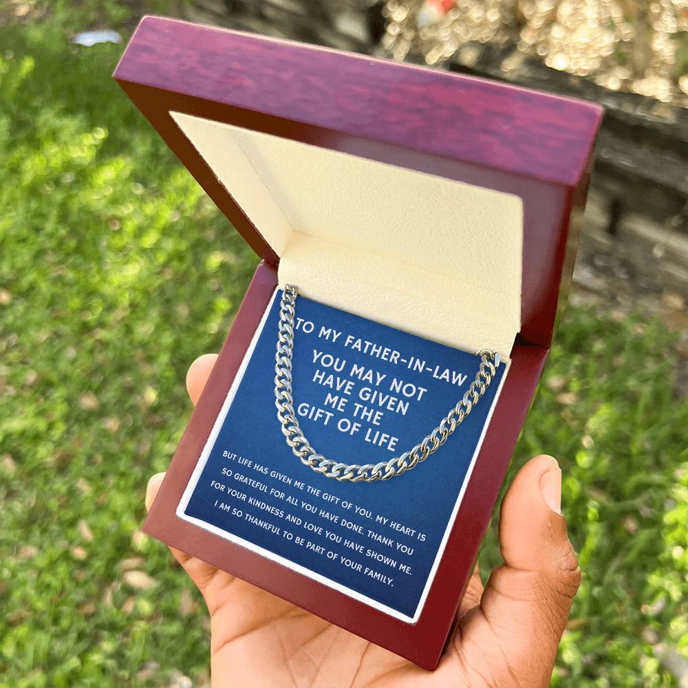 Father In Law Gift From Daughter In Law Fathers Day Gift For Father In Law Christmas Gift For Boyfriend Dad Cuban Link Chain