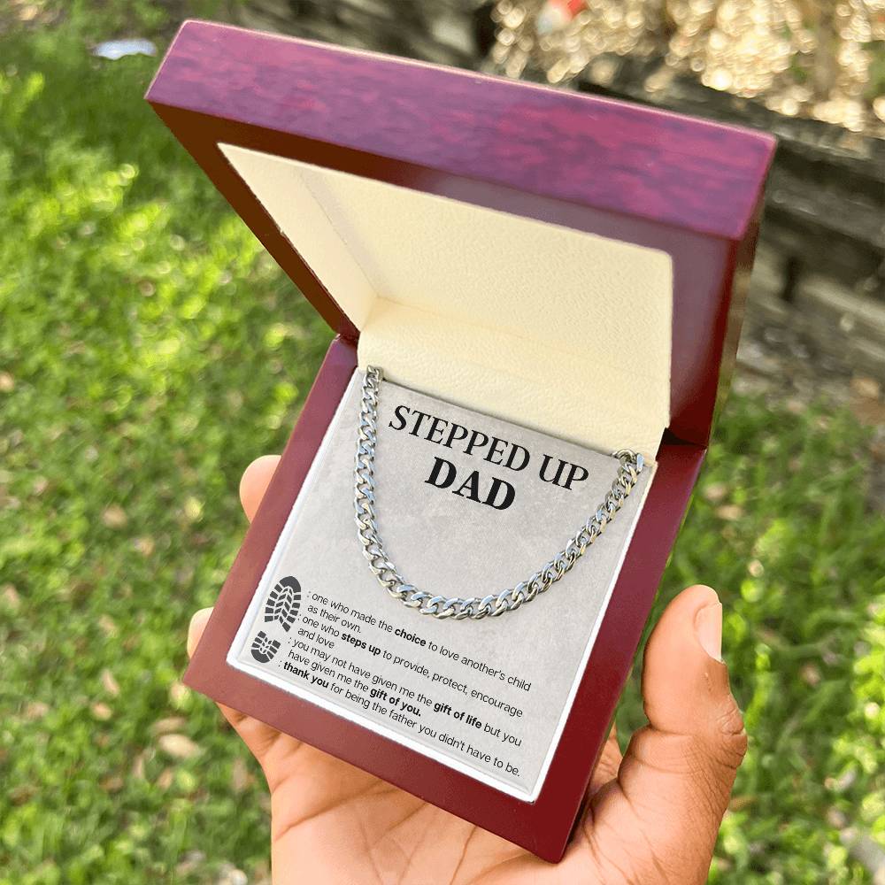 Step Dad Cuban Chain Necklace Gift For Stepdad Fathers Day Gift Step Dad Birthday Gift Cuban Link Chain