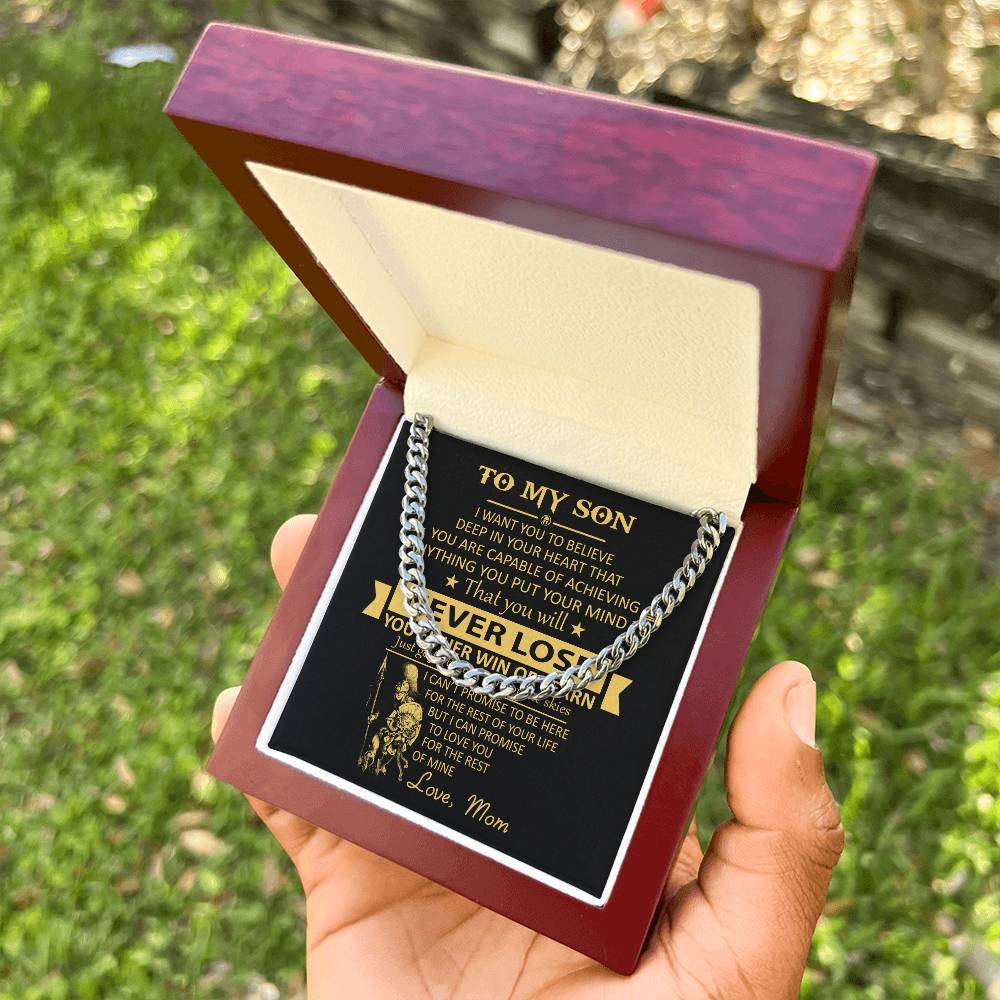 You'll Never Lose Gift For Son Cuban Link Chain Necklace