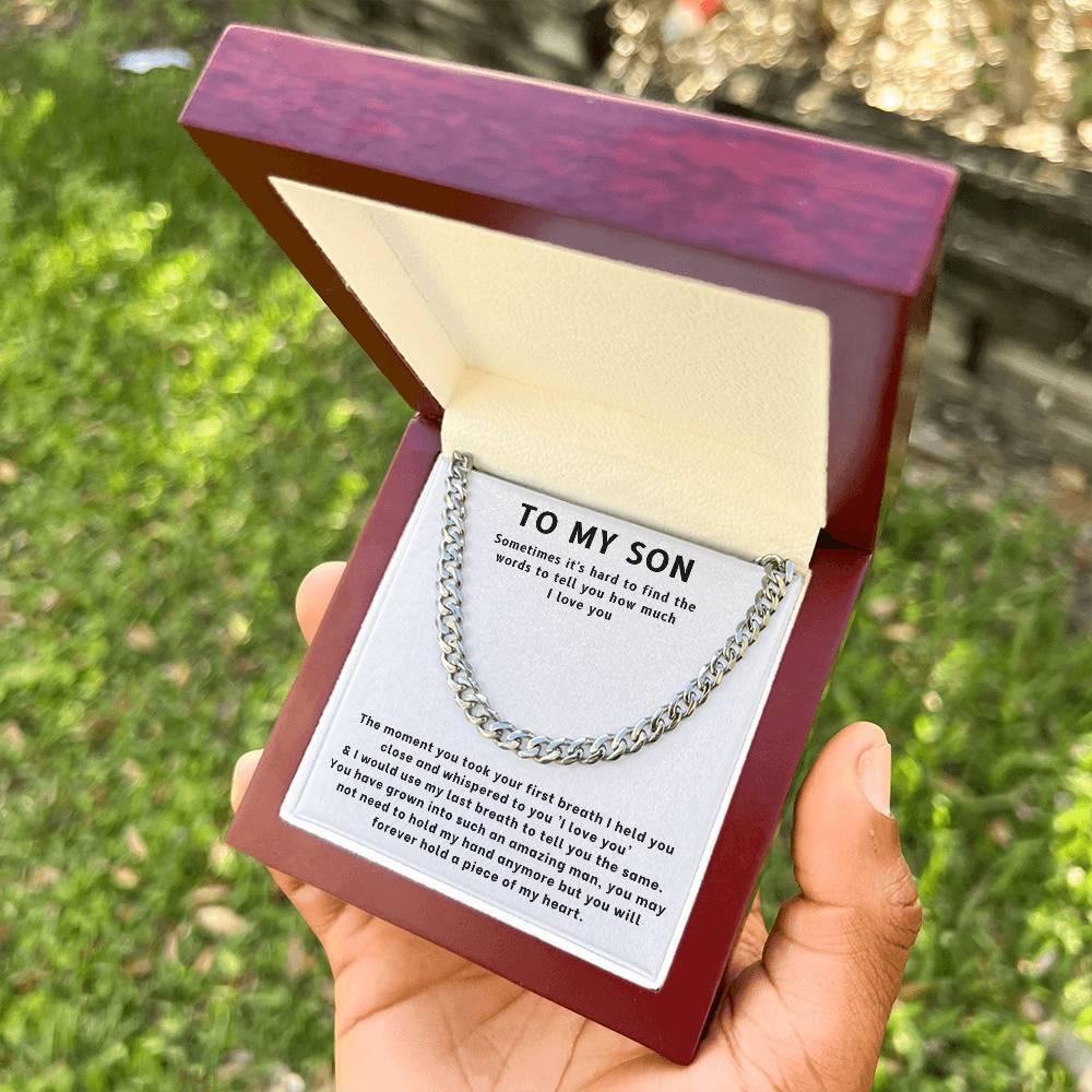 To My Son Necklace - Cuban Link Chain