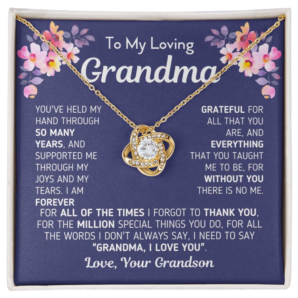 Gift For Grandma From Grandson Without You There Is No Me Knot Necklace Love Knot Necklace