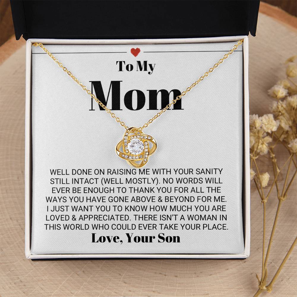 Funny Heartwarming Mother's Day Gift Love Knot Necklace