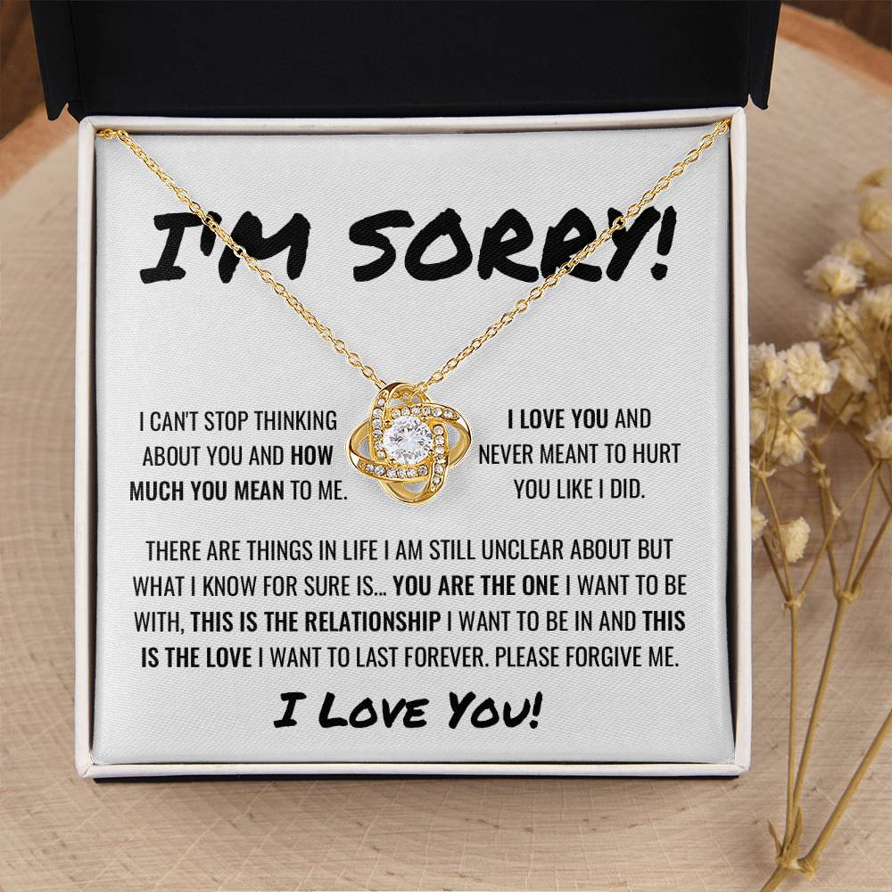 Sorry Apology Necklace 3 Love Knot Necklace