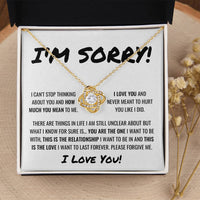 Sorry Apology Necklace 3 Love Knot Necklace