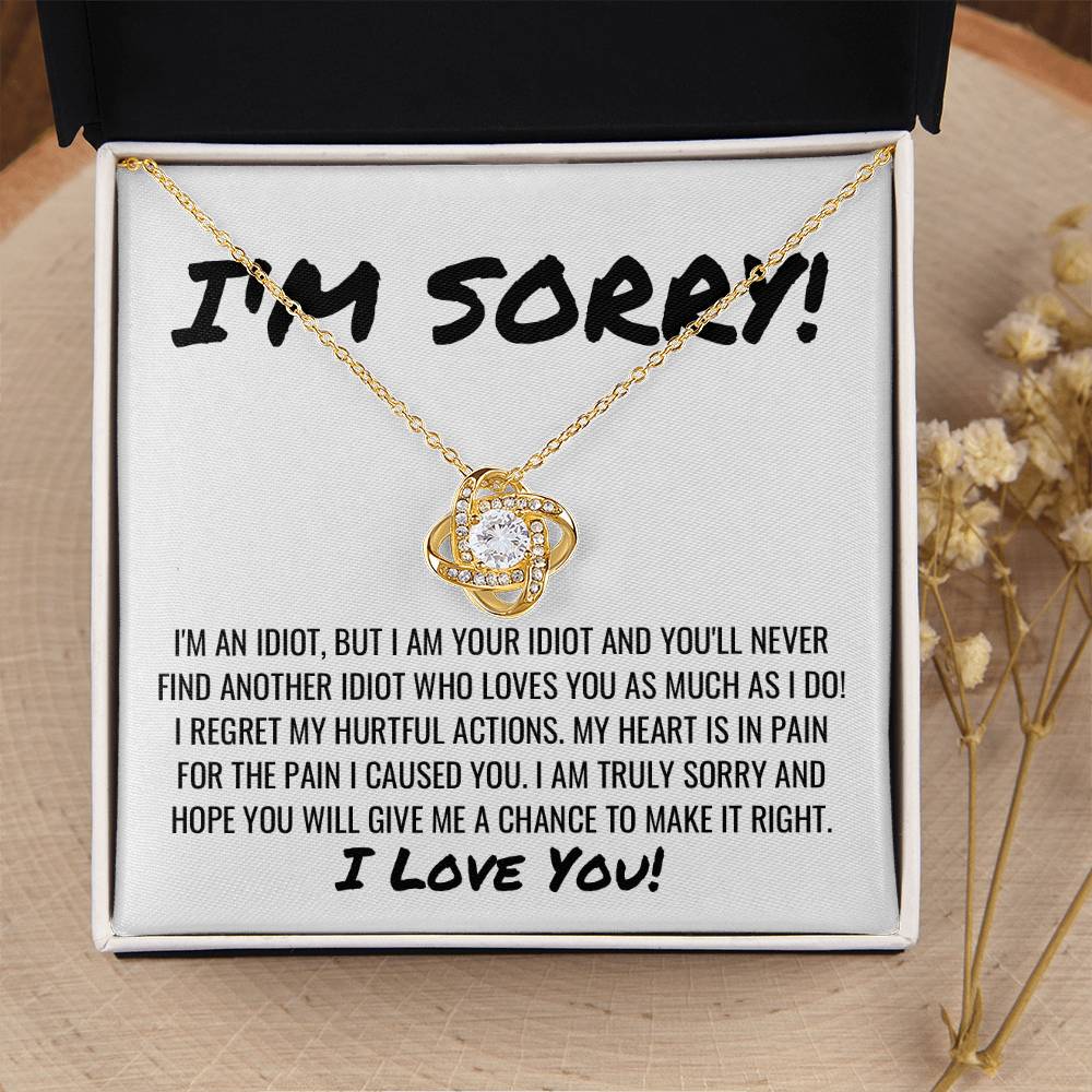 Sorry Apology Necklace Love Knot Necklace