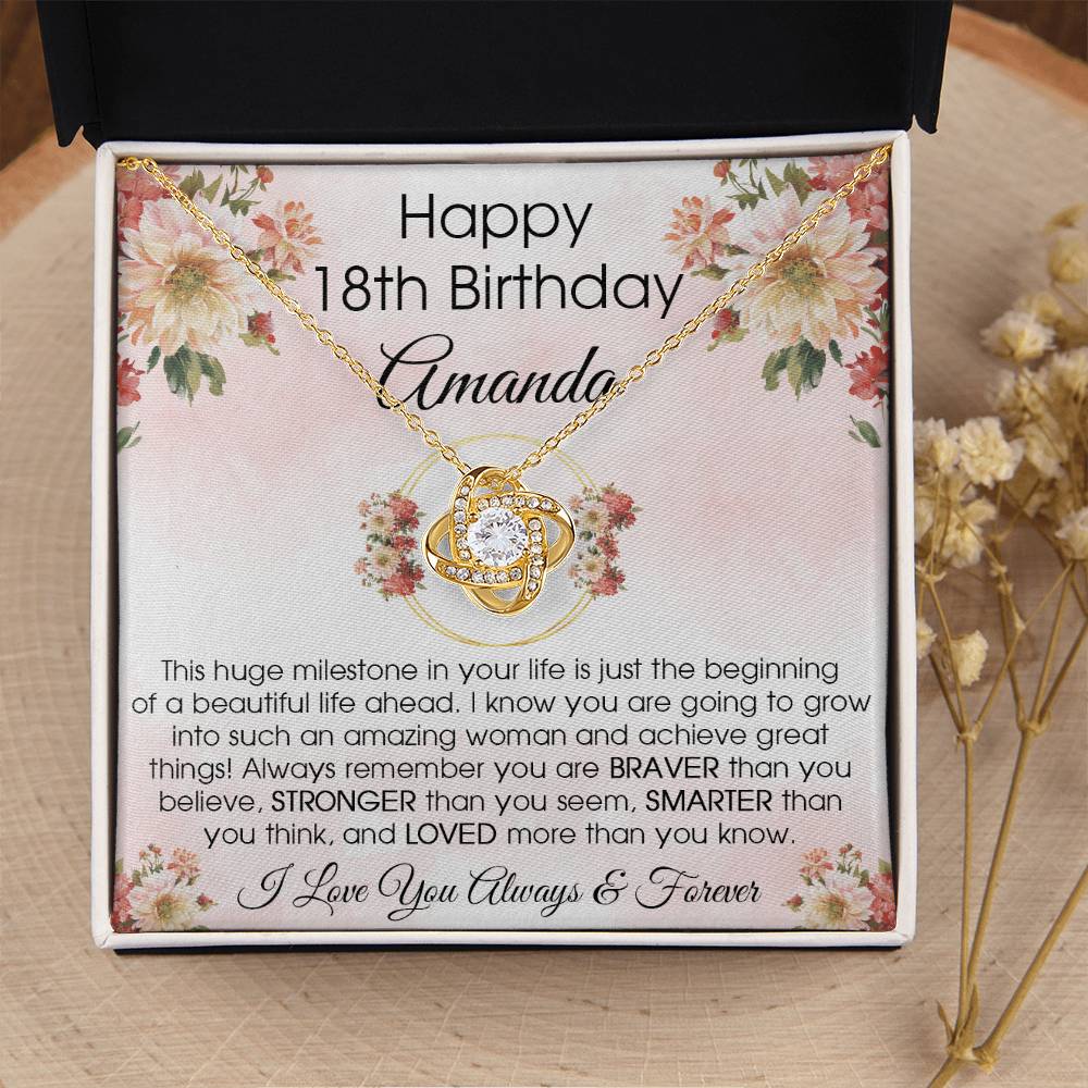18Th Birthday Gift For Her 18Th Birthday Gift For Daughter 18 Year Old Gift 18 Birthday Gift For Daughter Niece Love Knot Necklace