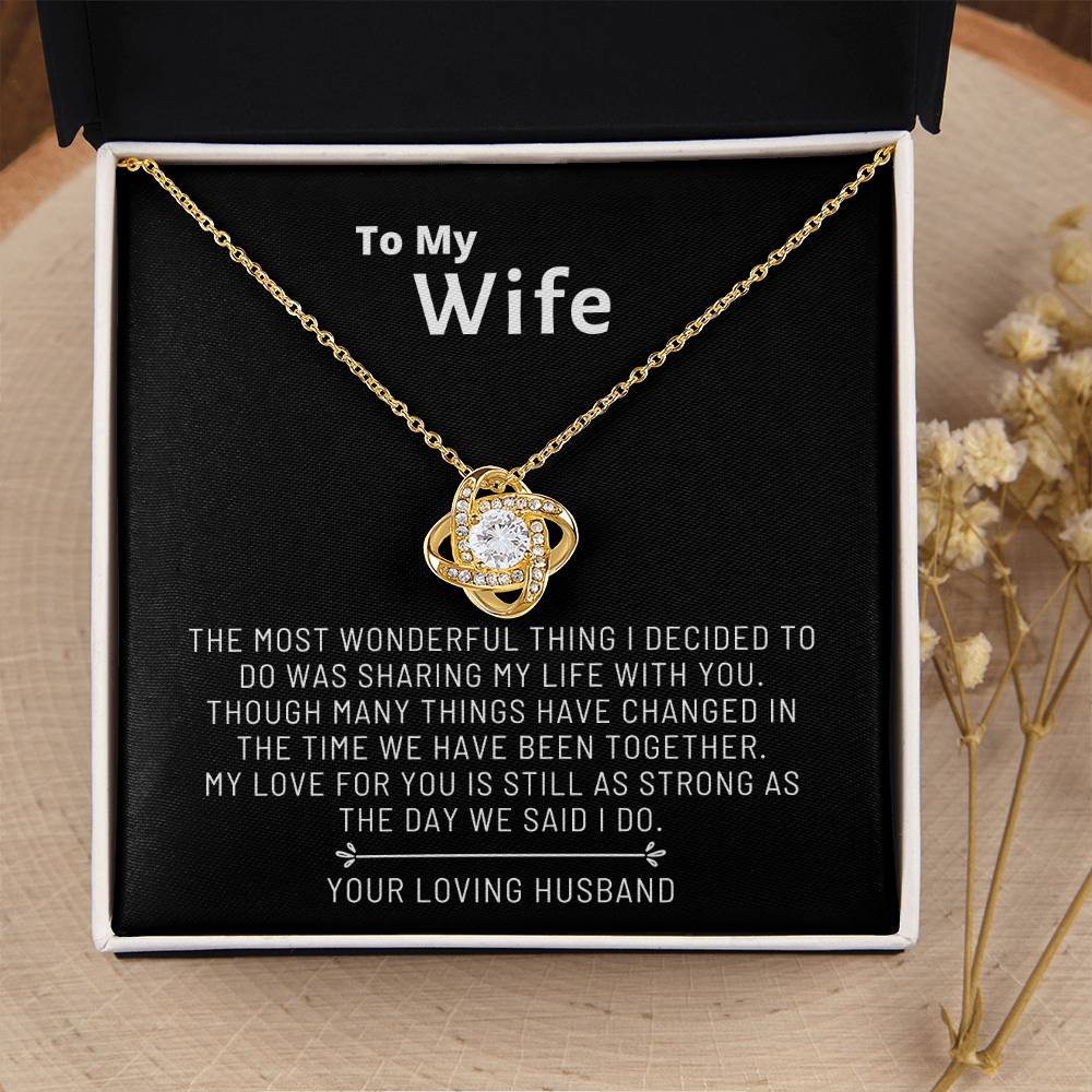 Almost Gone To My Wife  From Husband Unique Romantic Gifts For Wife Birthday Anniversary Christmas & Valentine Love Knot Necklace