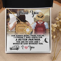 To My Partner Gift Necklace Gift Necklace For Wife Hiking Wife Gift Traveling Wife Love Knot Necklace