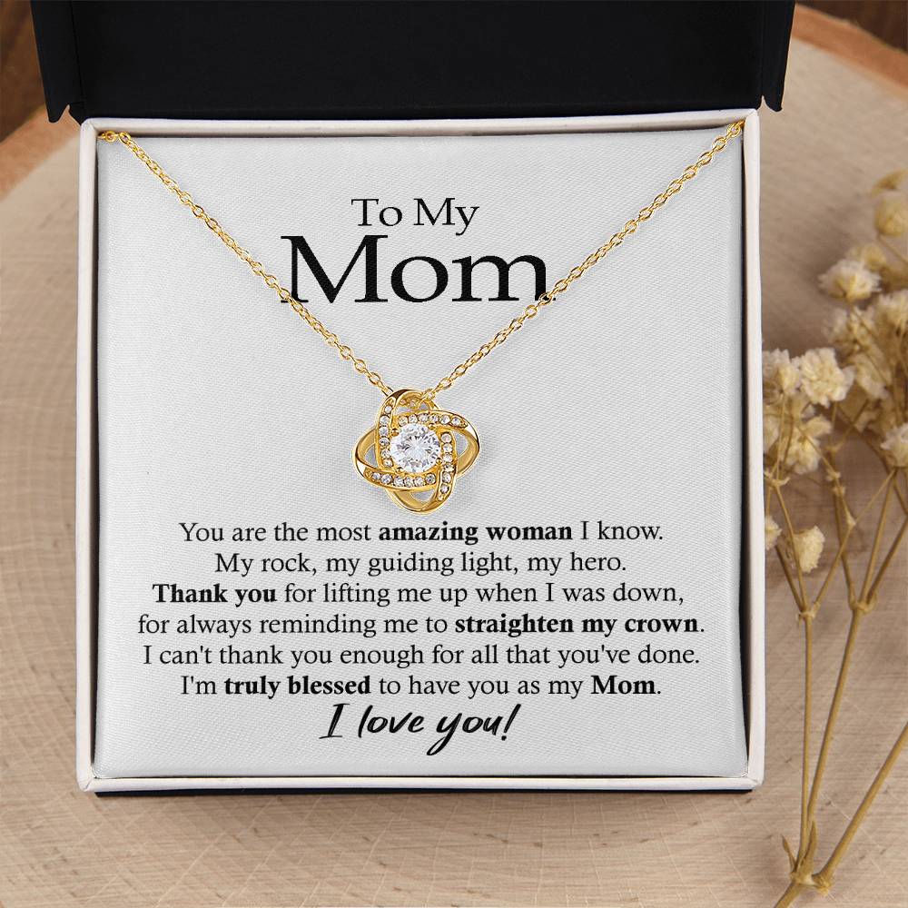 To My Mom Mom Jewelry Gift From Daughter Son Mom Birthday Mother's Day Gift Love Knot Necklace