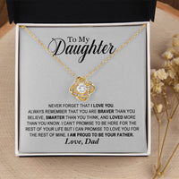To My Daughter - Proud Of You - Necklace Love Knot Necklace