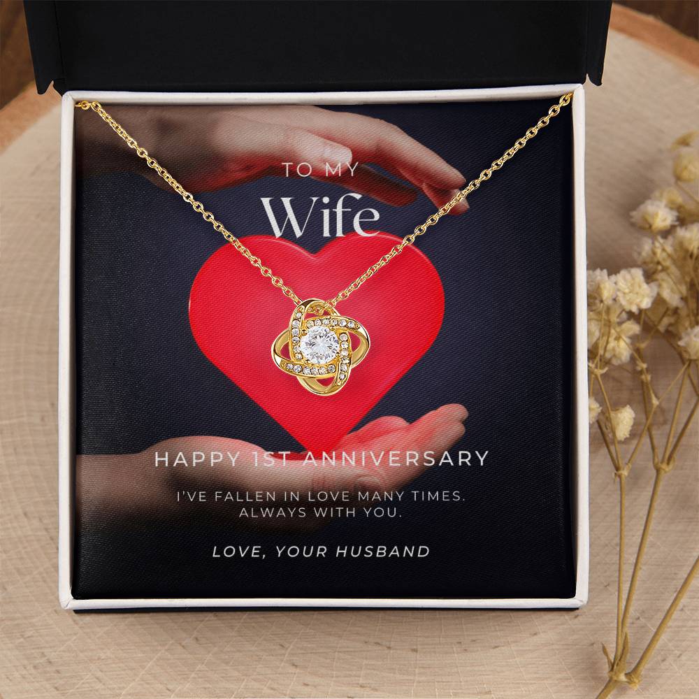 1 Year Anniversary Gift For Wife 1 Year Anniversary Gifts 1 Year Wedding Anniversary Gift Ideas 1St Wedding Anniversary Gift F(2) Love Knot Necklace