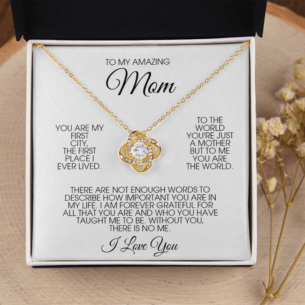 To My Amazing Mom Necklace Gift For Mom From Daughter Son Mother's Day Gift Mom Birthday Thank You Mom Jewelry Gift Love Knot Necklace