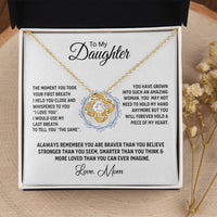 14K White Gold To My Beautiful Daughter - Love Knot Necklace