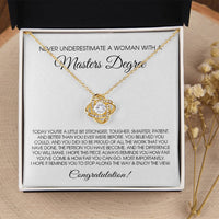 Masters Degree Graduation Gift For Her Master Degree Necklace For Daughter Sister Best Friend Love Knot Necklace