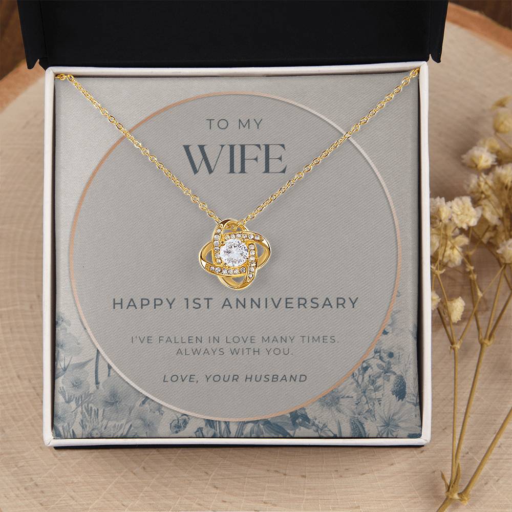 1 Year Anniversary Gift For Wife  1 Year Anniversary Gifts  1 Year Wedding Anniversary Gift Ideas  1St Wedding Anniversary Gift F(3) Love Knot Necklace
