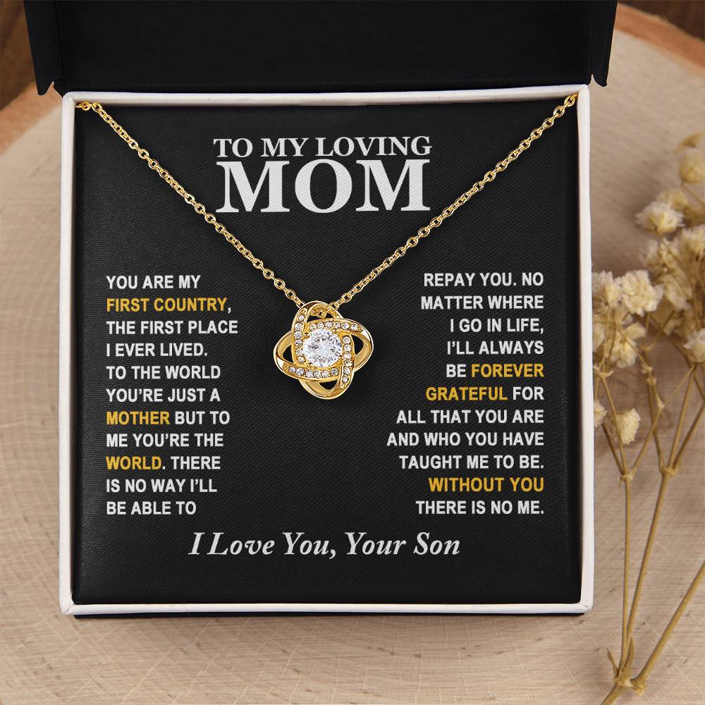 Mom - Forever Grateful - Necklace Love Knot Necklace
