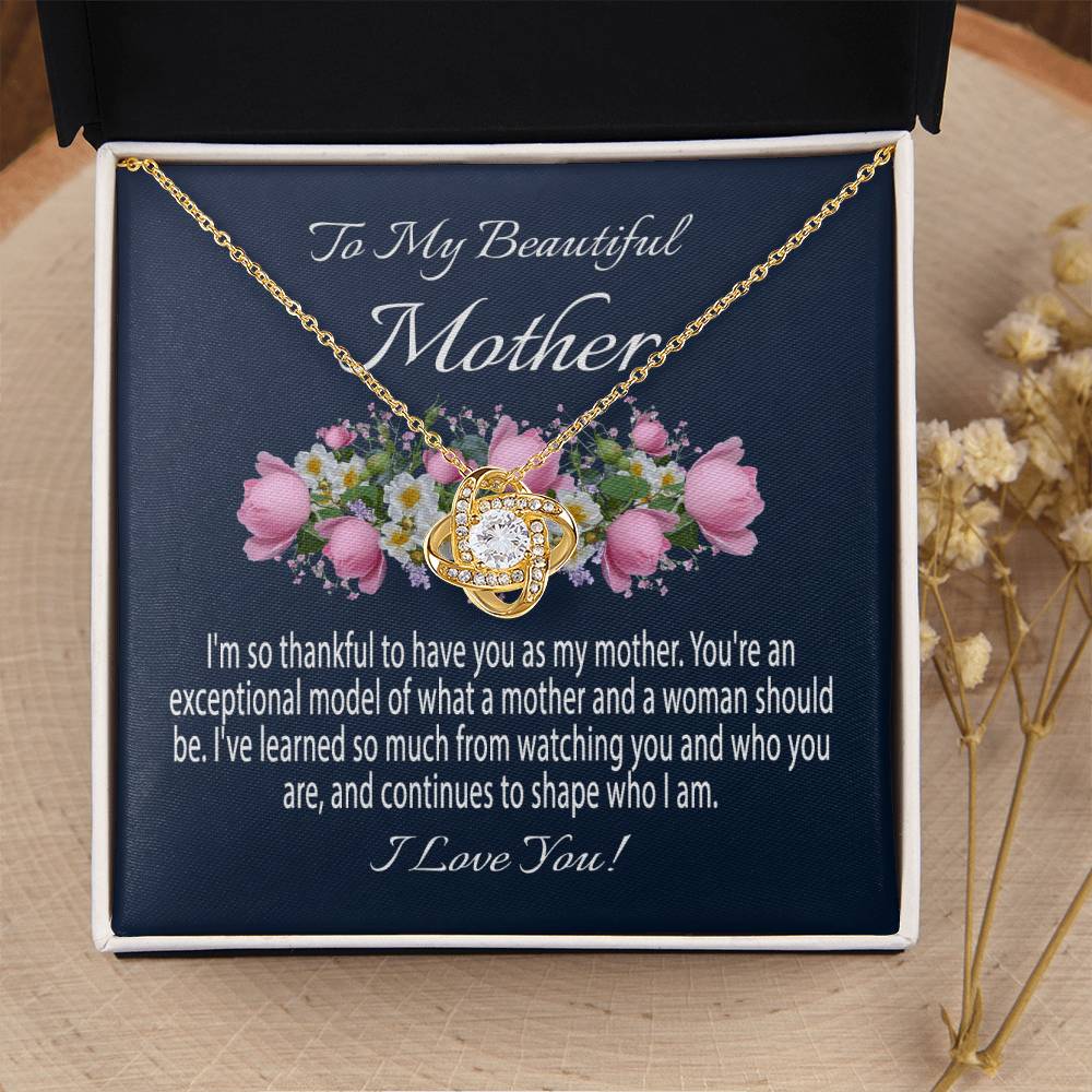 Mothers Day Gift From Daughter Mother's Day Necklace To My Beautiful Mother Necklace Mom Gift From Son Mom Necklace Love Knot Necklace