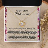 To My Mother In Law Necklace From Daughter Gift To Mother-In-Law For Christmas Birthday Mother's Day Message Card To Mom-In-Law Love Knot Necklace