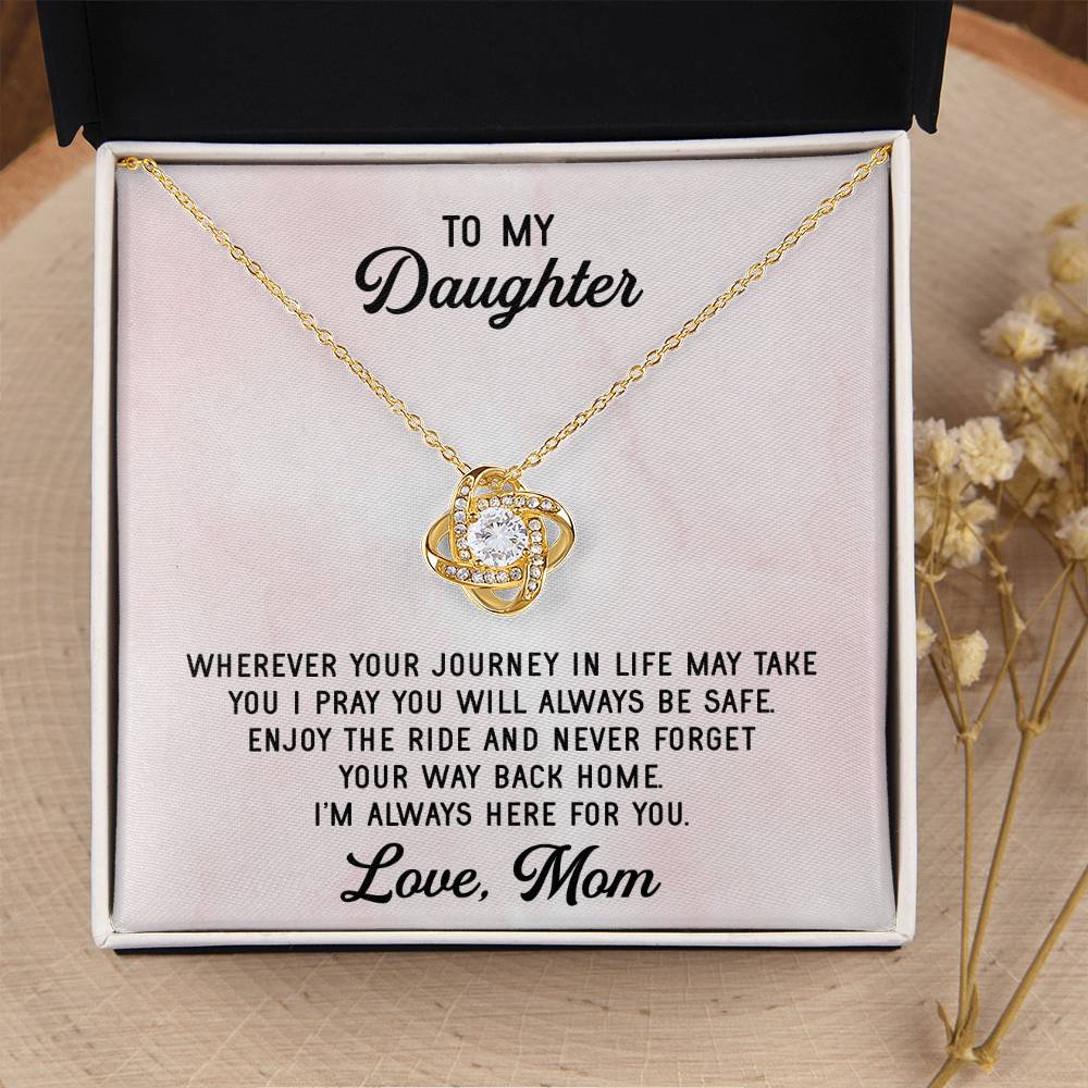 To My Daughter Necklace Gift From Mom Mothers Day Gift For Daughter From Mother Sentimental Jewelry Gifts For Daughter Love Knot Necklace