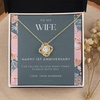 1 Year Anniversary Gift For Wife  1 Year Anniversary Gifts  1 Year Wedding Anniversary Gift Ideas  1St Wedding Anniversary Gift F(9) Love Knot Necklace
