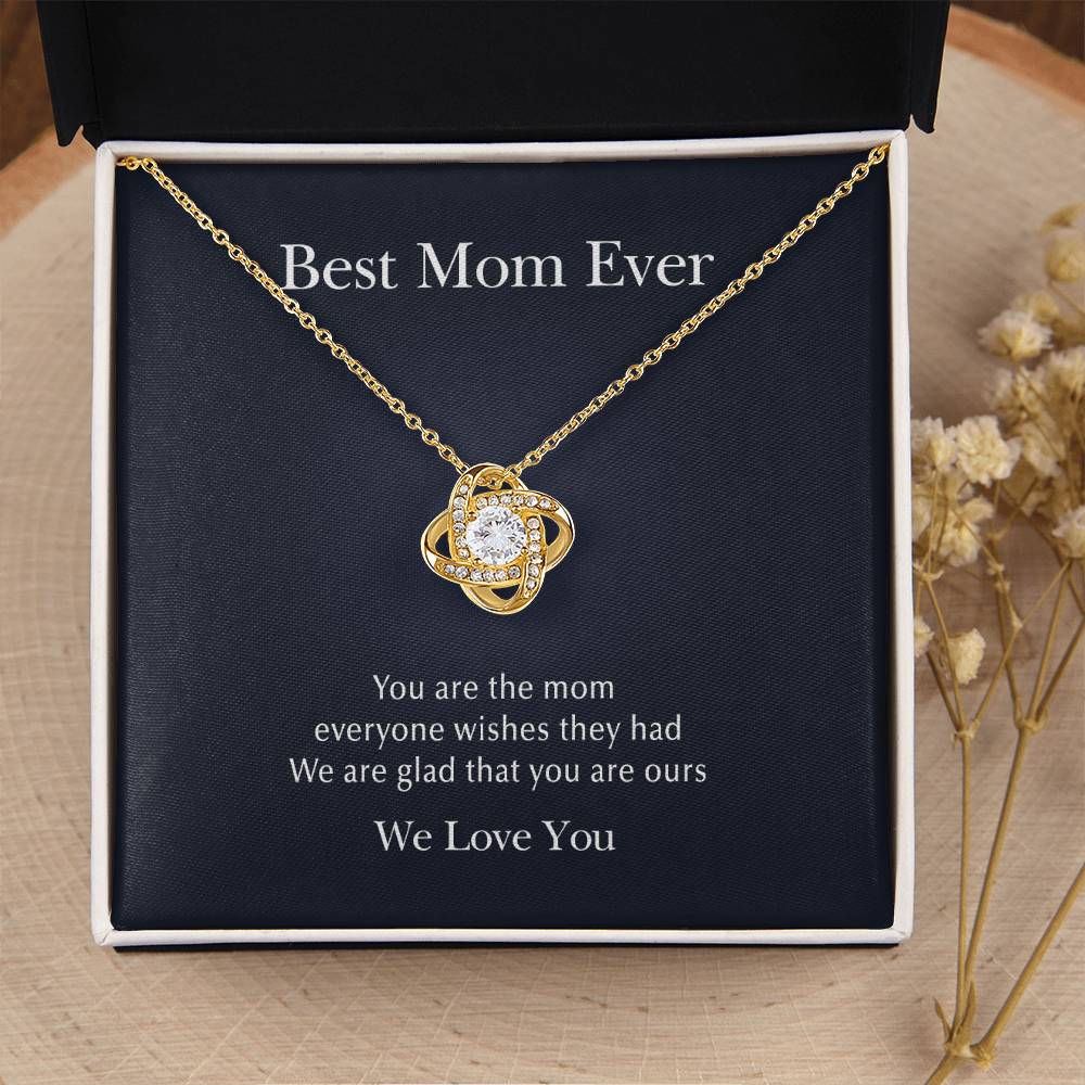 Glad That You Are Ours Love Knot Necklace