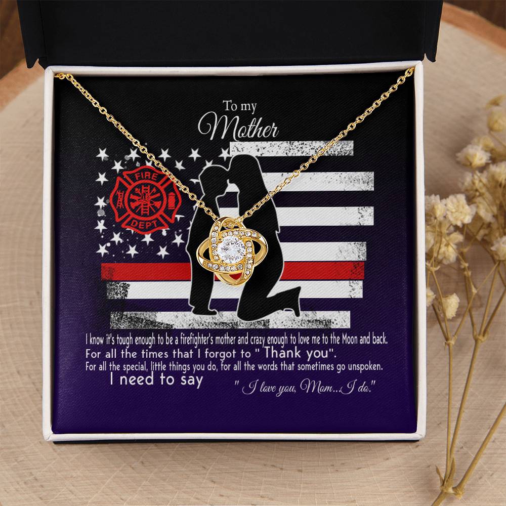 Gift For Firefighter's Mom - Love Knot Necklace Love Knot Necklace