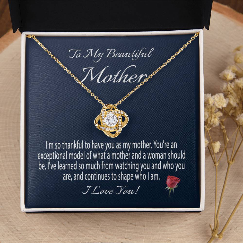 Mothers Day Gift From Daughter Mother's Day Necklace To My Beautiful Mom Necklace Mom Gift From Son Mom Necklace 1 Love Knot Necklace